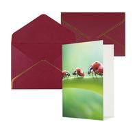 Funny Ladybug Print Greeting Card Paper, Half Fold To Cards For Birthday, Wedding, Party.