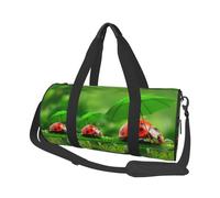 Funny Ladybug Print Round Duffel Bag, Canvas Overnight Travel Tote Bag, Waterproof and Tear-Resistant.Foldable Weekend Travel Bag