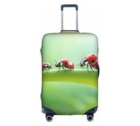 Funny Ladybug Print Travel Elastic Suitcase Luggage Baggage Cover Protector, Washable And Anti-Scratch, White, S