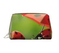Funny Ladybug Printed Makeup Bag for Women Portable Leather Make up Bag Travel Zipper Cosmetic Bags Organizer
