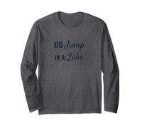 Funny Lake Life Bold Script Navy Font Design Long Sleeve T-Shirt