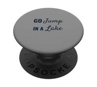 Funny Lake Life Bold Script Navy Font Design PopSockets Adhesive PopGrip