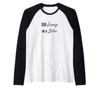 Funny Lake Life Bold Script Navy Font Design Raglan Baseball Tee