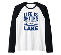 Funny Lake Lover Summer Vacation Life is Better At The Lake Raglan Baseball Tee