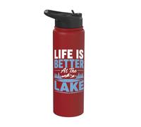 Funny Lake Lover Summer Vacation Life is Better At The Lake Stainless Steel Insulated Water Bottle