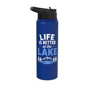 Funny Lake Lover Summer Vacation Life is Better At The Lake Stainless Steel Insulated Water Bottle
