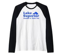 Funny Lake Superior Tee Fresh Water Unsalted and Shark Free Raglan Baseball Tee