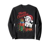 Funny Lamb Santa Hat Animals Lovers Ugly Christmas Pajamas Sweatshirt