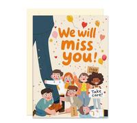 Funny Large Farewell Card for Friend, Coworker, Boss, 8.7x11.8 inches Folded (Opens to 17.3x11.8 inches) ,“We Will Miss You” Going Away Card for Office, Retirement, Teacher, or Goodbye Party (for male