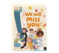 Funny Large Farewell Card for Friend, Coworker, Boss, 8.7x11.8 inches Folded (Opens to 17.3x11.8 inches) ,“We Will Miss You” Going Away Card for Office, Retirement, Teacher, or Goodbye Party (for