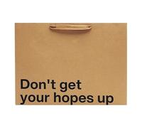 Funny Large Gift Bag - 16 x 6 x 12 inch Kraft Gift Bags with Snarky Sayings “Don't Get Your Hopes Up” - Reusable, Eco-Friendly Gag Gift Wrapping for Birthdays, Holidays, Father's Day - 1 Piece