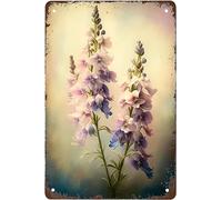 Funny Larkspur Vintage Metal Tin Sign, Metal Hanging Sign for Home Man Cave Office Kitchen Garden Bathroom Wall Decor Poster 8x12 inch