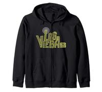 Funny Las Vegas Tshirt Retro Yellow Typography Souvenir Gift Zip Hoodie