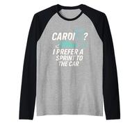Funny Late Anti Fitness Cardio Humor Procrastination Joke Raglan Baseball Tee