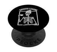 Funny Latina Coffee Skeleton Coffee And Gossip PopSockets Adhesive PopGrip