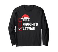 Funny Latvia Christmas Design Latvian Xmas Santa Costume Long Sleeve T-Shirt