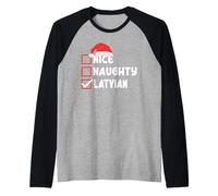 Funny Latvia Christmas Design Latvian Xmas Santa Costume Raglan Baseball Tee