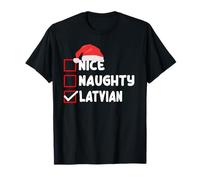 Funny Latvia Christmas Design Latvian Xmas Santa Costume T-Shirt