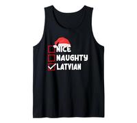 Funny Latvia Christmas Design Latvian Xmas Santa Costume Tank Top