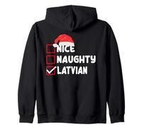 Funny Latvia Christmas Design Latvian Xmas Santa Costume Zip Hoodie