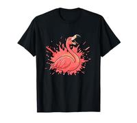 Funny Laughing Flamingo Pink Splash Summer T-Shirt
