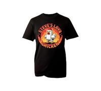 Funny Lava Chicken Gamer T-Shirt - Retro Pixel Chicken Graphic Tee for Men and Women (Black, L)