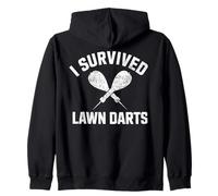 Funny Lawn Dart Survivor Zip Hoodie