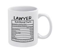 Funny Lawyer Nutritional Facts Coffee Mug - Christmas Gag Gift for Friends, Co-Workers, Colleagues, Birthday, Novelty Ceramic Cup
