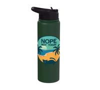 Funny Lazy Bored Cat for Cat Mom Cat Dad Cat Lover No Meme Stainless Steel Insulated Water Bottle