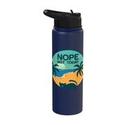 Funny Lazy Bored Cat for Cat Mom Cat Dad Cat Lover No Meme Stainless Steel Insulated Water Bottle
