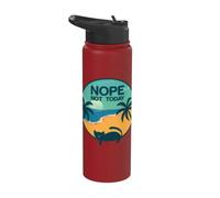 Funny Lazy Bored Cat for Cat Mom Cat Dad Cat Lover No Meme Stainless Steel Insulated Water Bottle