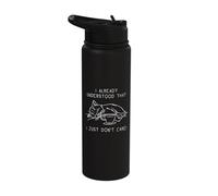 Funny Lazy Cat at Work Indifference and Laziness Stainless Steel Insulated Water Bottle