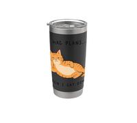 Funny Lazy Cat I Had Plans Then I Sat Down Stainless Steel Insulated Tumbler