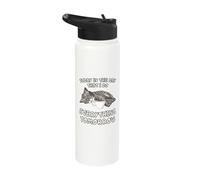 Funny Lazy Cat Sleeping at Work Coffee Humor Stainless Steel Insulated Water Bottle