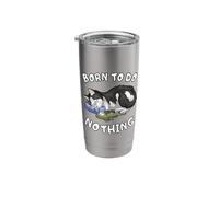 Funny Lazy Cat Sleeping Born to Do Nothing Stainless Steel Insulated Tumbler
