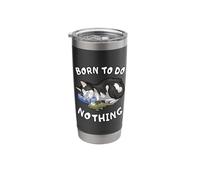 Funny Lazy Cat Sleeping Born to Do Nothing Stainless Steel Insulated Tumbler