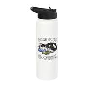 Funny Lazy Cat Sleeping Born to Do Nothing Stainless Steel Insulated Water Bottle