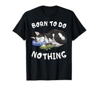 Funny Lazy Cat Sleeping Born to Do Nothing T-Shirt