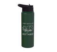 Funny Lazy Cat Sleeping I Dont Gotta Do Anything Stainless Steel Insulated Water Bottle