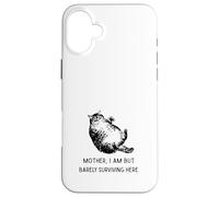 Funny Lazy Fat Cat Meme Cat Lover Drama Queen Case for iPhone 16 Plus