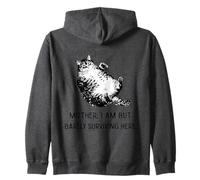 Funny Lazy Fat Cat Meme Cat Lover Drama Queen Zip Hoodie