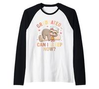 Funny Lazy Girl Graduation Sloth Coquette Bow High School Raglan Baseball Tee