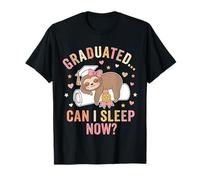Funny Lazy Girl Graduation Sloth Coquette Bow High School T-Shirt