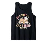 Funny Lazy Girl Graduation Sloth Coquette Bow High School Tank Top