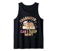 Funny Lazy Girl Graduation Sloth Coquette Bow High School Tank Top