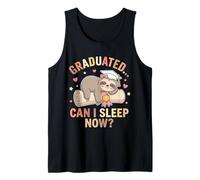Funny Lazy Girl Graduation Sloth Coquette Bow High School Tank Top