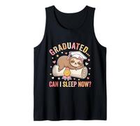 Funny Lazy Girl Graduation Sloth Coquette Bow High School Tank Top