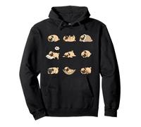 Funny Lazy Pug Dog Sleeping Cartoon Pug Lover Pullover Hoodie