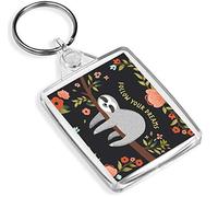 Funny Lazy Sloth Keyring Dreams Cute Flowers Mum Sister Gran Keyring #13267