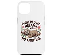 Funny Lazy Sloth Powered by Dreams No Ambition Case for iPhone 13